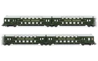DR, 4-tlg. Doppelstockeinheit mit Steuerabteil, in grüner Farbgebung mit grauem Dach, Ep. III