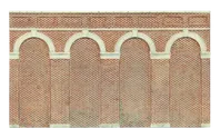 High Level Arched Retaining Walls x 2 (Red Brick)