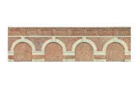 Low Level Arched Retaining Walls x2 (Red Brick)