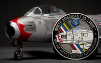 North American F-86F Sabre + Collectors Coin