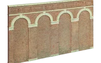 High Level Arched Retaining Walls x 2 (Red Brick)