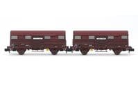 Arnold HN6570 - Lot De 2 Wagons Couverts Voie N - Époque III - Permaplex Marron