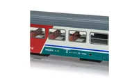 FS, set of 4 Gran Confort Coach 85 88 series in XMPR livery with restaurant coach 87 series with ribbed roof with second logo type, period Vb