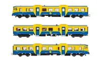 RENFE, 3-unit DMU class 592 in original blue/yellow livery, period IV-V