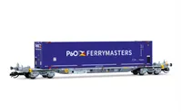 2-unit set of 4-axle container wagons, 2 x 45' container "P & O Ferrymasters" in blue and yellow livery, ep. VI