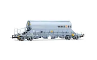 D-WASCO, 2-tlg. Set 4-achs. Schwenkdachwagen der Bauart Taoos „WASCOSA“, graue Farbgebung