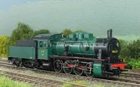 SNCB/NMBS, steam locomotive class 81, 3-dome symetrical boiler, dark green livery, period III