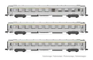 SNCF, 3-tlg. Set "La Mouette", DEV Inox Reisezugwagen, 2 x A9 + 1 x A5 Cafeteria, Ep. IV