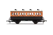 LSWR, 4 Wheel Coach, 1st Class, Fitted Lights, 123 - Era 2