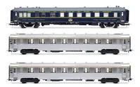 SNCF, 3-unit pack of "Sud Express", CIWL restaurant coach + 2 x DEV Inox short, no. 1/2