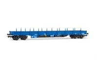 Press, 2-unit set of 4-axle stake wagons, Res type, blue livery, without load, ep. VI
