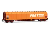 SNCF, 4-axle tarpaulin wagon Rils type "FRET", orange livery, ep. IV-V