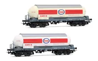 RENFE, 2-unit pack of ammonia tank wagon, "ESSO-Saltra" original livery