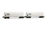 ATIR-RAIL, 2-unit set of 4-axle round-sided silo wagons, grey livery, ep. VI