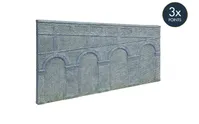 High Stepped Arched Retaining Walls x 2 (Engineers Blue Brick)
