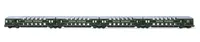 DR, 4-unit set of double-decker coaches with six air-vent roofs, dark green livery, period III
