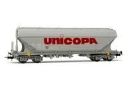 UNICOPA, 4-axle hopper wagon with flat walls, "Unicopa" livery, period IV. Suitable AC wheelsets for this item: HC6100 (10,27 x 25,20 mm)