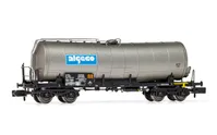 SNCF, 4-axle isolated tank wagon, silver livery with light weathering, "algeco", period VI-V