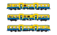 RENFE, set de 3 unidades, automotor diesel 592 en versión azul/amarillo, ép. IV-V, con decoder digital