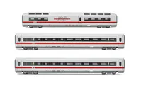 DB AG, set di 3 carrozze aggiuntive ICE 1 BR 401, livrea bianca/rossa, composto da 1 carrozza ristorante e 2 carrozze di 2a classe, Tz 157 "Landshut, ep. VI