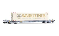4-axle container wagon, grey livery loaded with 1 x 45' container "Warsteiner"