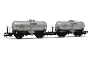 FS, 2-unit set of 2-axle tank wagons Md, 27 m3 tank, "Montecatini" livery, period III. Suitable AC wheelsets for this item: HC6101 (11,27 x 24,25 mm)