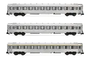 SNCF, coffret de 3 voitures DEV Inox, composé de 1 x voiture A9 et 2 x voitures B10, ép. III