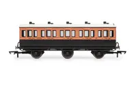 LSWR, 6 Wheel Coach, 3rd Class, 821 - Era 2