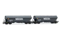 Ermewa, 2-unit pack 2-axle silo wagons "NESCAFE", black, ep. VI