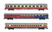 DB, 3-tlg. Set TEE-Wagen „Rembrandt", bestehend aus 1 x Speisewagen ARmh217 + 1 x Apmz122 + 1 x Avmz207, Ep. IV