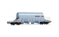 D-WASCO, 2-tlg. Set 4-achs. Schwenkdachwagen der Bauart Taoos „WASCOSA“, graue Farbgebung