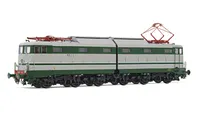 FS, electric locomotive E.646, 2nd series, green/grey livery with aluminium stripes and black bogies, period IV