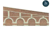 Mid Stepped Arched Retaining Walls x2 (Red Brick)
