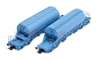 NACCO, 2-unit set of 4-axle hopper wagons Taoos, light blue livery, ep. VI