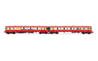 SNCF, autorail diesel bicaisse X 4300, livrée rouge/crème, avec grand logo SNCF