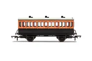 LSWR, 4 Wheel Coach, 3rd Class, Fitted Lights, 308 - Era 2