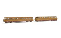 FS, diesel railcars Aln 556 first series, castano / isabella livery, set with 2 units, 1206 motorized + 1225 unmotorized, period III-IV