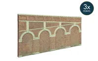 High Stepped Arched Retaining Walls x 2 (Red Brick)