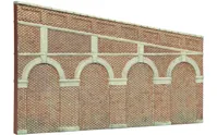 High Stepped Arched Retaining Walls x 2 (Red Brick)