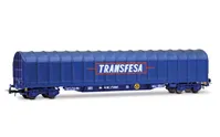SNCF/RENFE, 4-axle tarpaulin wagon "Transfesa", in blue livery, ep. IV