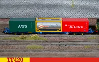 Touax KFA Container Wagon with 3x20 Containers