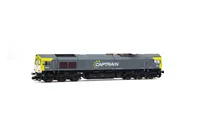 Captrain, Diesellokomotive Class 66, grau-neongrün-weiße Farbgebung, mit BLE-Sounddecoder