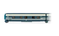 RENFE, Talgo Trenhotel, coche cama con la puerta con puerta a la izquierda, versíon original azul/beige, ép. IV