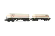 RENFE, set de 2 vagones cisterna de 4 ejes Zags, decoración "IVEXA", ép. V-VI