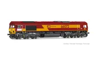 Euro Cargo Rail, diesel locomotive class 66, brown livery, with BLE Sound Decoder