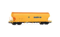RENFE, 4-axle cereal hopper wagon, "Saltra", yellow livery with blue logo