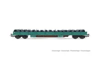 FS, 4-axle stake wagon wagon type Res, green livery, loaded with wire coils, ep. VI
