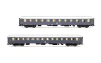 FS, 2-tlg. Set „Rapido 904-905”, UIC-X '68 1. + 2. Klasse, MD50-Drehgestelle, grau mit rotem Streifen