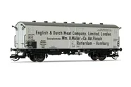 DRG, 2-axle ferryboat refrigerated wagon Gfhks, "English & Dutch Meat Company" livery, period II