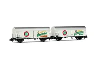 DR, 2-tlg. Set 2-achs. Bierkühlwagen „Wernesgrüner”